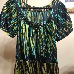 The Limited Green Black Short Sleeve Top Size L